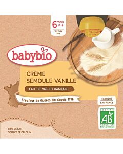 Gourde Crème Vanille Semoule bio - Babybio