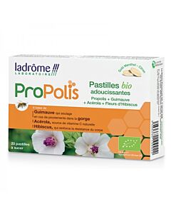 Ladrôme- Pastilles bio adoucissantes Propolis pour la gorge - 20 pastilles